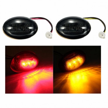 LED Smoke Side Fender Dually Bed Marker Light Red Amber for Ford F350 1999-2010