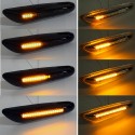 Pair LED Dynamic Side Marker Lights Repeater Turn Indicator Lamps White/Yellow For BMW E46 E60 E82 E88 E90 E92 E93