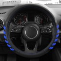 38cm PU Leather Universal Blue / Red Car Steering Wheel Cover Hand Pad Buffer