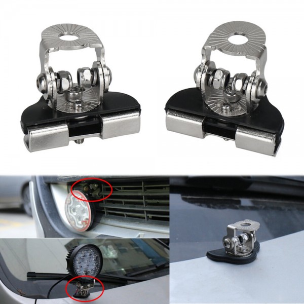 2PCS Car Universal Hood Door Bracket LED Work Light Bar Base Mount Bracket Lamp Holder