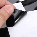 2Pcs Car Decal Vinyl Graphics Stickers Hood Decals Checkered Flags Stripe Black 17x77cm #CG169