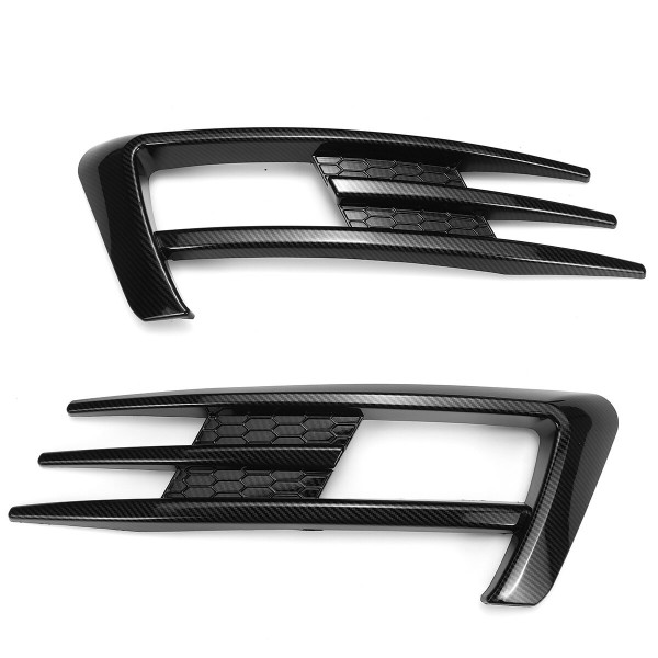 2Pcs Carbon Front Fog Light Fog Lamp Eyebrow Cover Trim For VW Golf 7 MK7 2014-2017