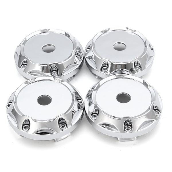 4PC 64mm ABS Silver Wheel Center Hub Caps Wheel Center Emblem