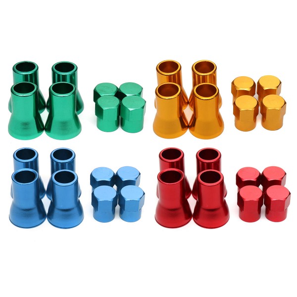 4Pcs TR413 Aluminium Alloy Car Tire Wheel Tyre Valve Stem Hex Caps And Sleeve Cover