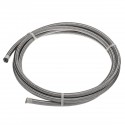 Silver Stainless Braided Pipe Teflon Gas Oil Fuel Coolant Hose 6-AN 8mm