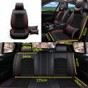 Universal Auto Car Covers Black Red 5 Seat Front & Rear Head Rests Full Set Protector