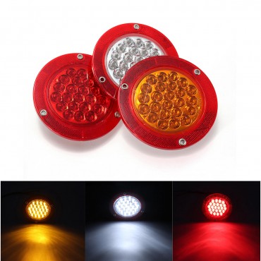 12V 24 LED Round Car Rear Tail Light Turn Signal Reversing Lamp for Trunk Tailer