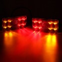 2PCS 12V 8LED Tail Light 2 in 1 Brake Turn Signal Lamps Waterproof For Trailer Truck Bus Van