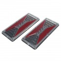 2PCS 24V LED Flowing Rear Tail Light Turn Signal Brake Reverse Lamp For Trailer Truck Lorry