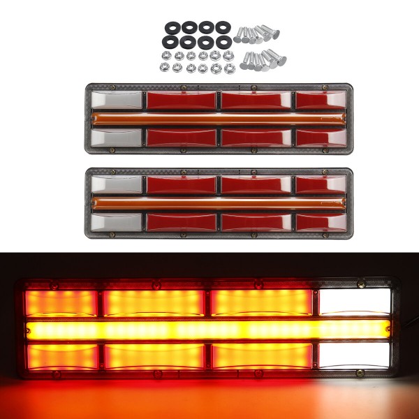 2PCS 24V LED Tail Light Turn Signal Running Brake Steering Lamp Waterproof Shockproof Dustproof For Trailer Truck Lorry