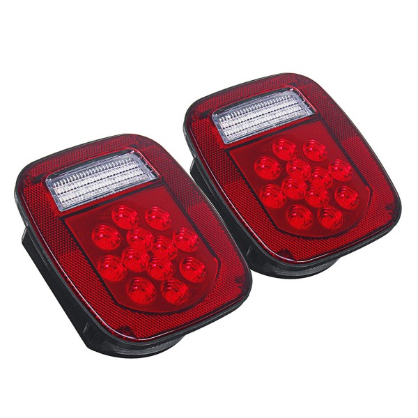 2PCS LED Tail Lights Brake Reverse Turn Signal Lamp For Jeep Wrangler TJ CJ 76-06