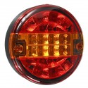 2Pcs 12V 24V Car Rear LED Tail Lights Brake Stop Turn Signal Lamps Round Hamburger For Lorry Truck Car Van Trailer