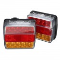 2Pcs Car 16LED Rear Stop Tail Lights Brake Lamps Kit Waterproof For Boat Truck Trailer