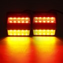 2Pcs Car 16LED Rear Stop Tail Lights Brake Lamps Kit Waterproof For Boat Truck Trailer