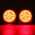 2Pcs Car Upgrade LED Square Tail Turn Signal Lamp Brake Light Waterproof For Trailer Truck Boat