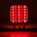 2pcs Car 39 LED Lights 12V Amber/Red Double Stud Mount Pedestal Cab Fender Dual Face Stop Turn Tail Signal Lamps