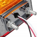 2pcs Car 39 LED Lights 12V Amber/Red Double Stud Mount Pedestal Cab Fender Dual Face Stop Turn Tail Signal Lamps