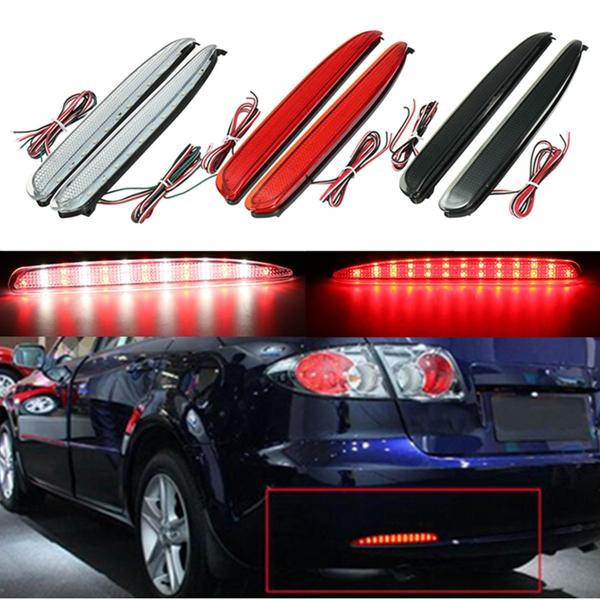 2pcs LED Rear Bumper Brake Tail Stop Running Turning Light Turn Signal Light For Mazda 6 03-08