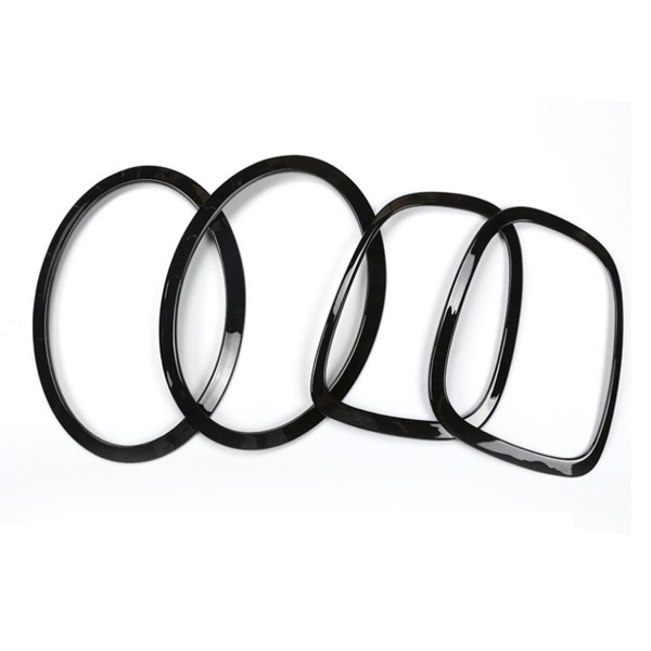 4PCS Black Headlight Backlight Frame Head Tail Rear Lamps Trim Ring For Mini Cooper One JCW F55 F56