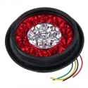 4Pcs 24V 16LEDs Car Turn Signal Lights Brake Stop Tail Lamps Waterproof Round For Truck Trailer Lorry