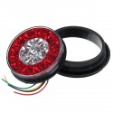 4Pcs 24V 16LEDs Car Turn Signal Lights Brake Stop Tail Lamps Waterproof Round For Truck Trailer Lorry