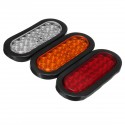 6Inch 12V 24LED Car Oval Rubber Mount Tail Lights Stop Turn Brake Lamp for Truck Trailer Bus