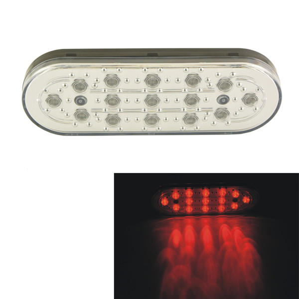 Car Auto 15 LED White Shell Brake Lamp Stop Parking Emergency Safety Warning Light Red Light