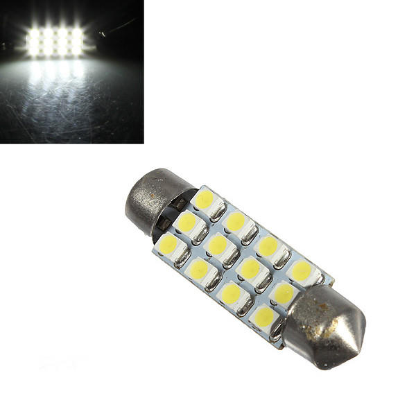 Car Dome 12 LED 1210 3528-SMD Light Lamp Bulb Interior White