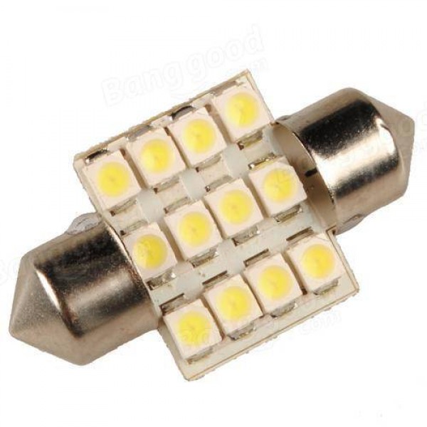 Dome 12 SMD LED Bulb Light Interior Festoon Lamp 31mm