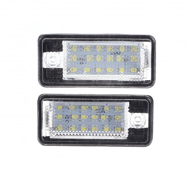 Pair 12V LED License Number Plate Lights Lamp For Audi A4 A6 S3 Q7 RS4 RS6