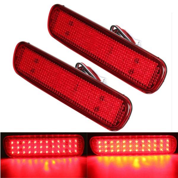 Pair LED Brake Tail Light Rear Bumper Reflector Fog Light For Toyota Land Cruiser Lexus LX470