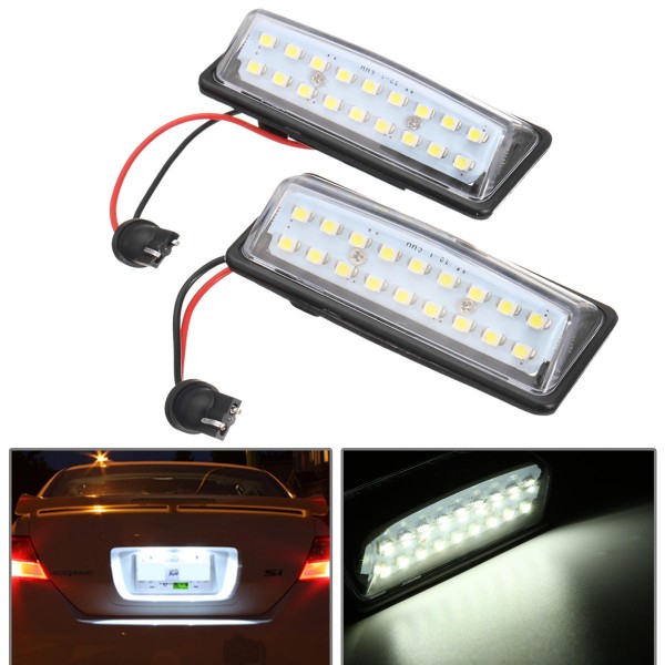 Pair LED Car License Plate Lights 12V White for Nissan J31 Maxima J32 Cefiro Murano