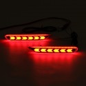 Pair LED Rear Bumper Reflector DRL Brake Lights Red Lens For Nissan Qashqai X-trail for Infiniti Q30 Q50 Q70 JX