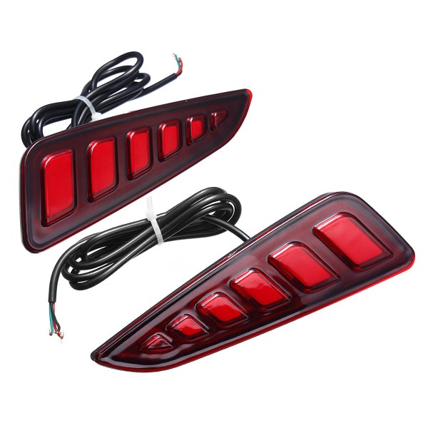 Pair LED Rear Bumper Reflector Driving Brake Lights for Toyota C-HR 2016-2020