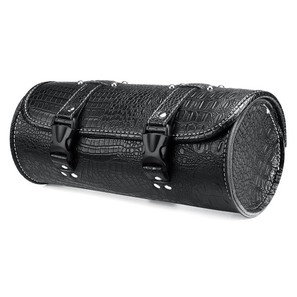 Motorcycle Front Fork Tool Bag Roll Side Saddlebag Black With Willow Nails