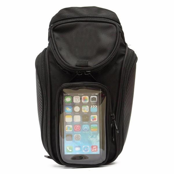 Motorcycle Oil Fuel Tank Bag Magnetic Saddle Bag with Bigger Phone Window 36x48.5cm