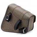 Motorcycle Studded Saddlebag pu leather Tool Panniers vintage Brown Bag W/ Fuel Oil Bottle Holder Motorbike