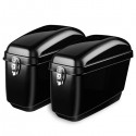 Pair 30L Side Luggage Case Hard Trunk Saddle Bags Motorcycle Panniers Box Cruiser Universal