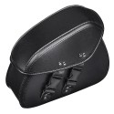 Pair Black PU Leather Motorcycle Universal Saddlebags Rider Motorbike Panniers Luggage