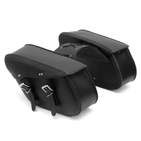 Pair PU Motorcycle Universal Saddle Bags Cross Rider Panniers Tool Luggage