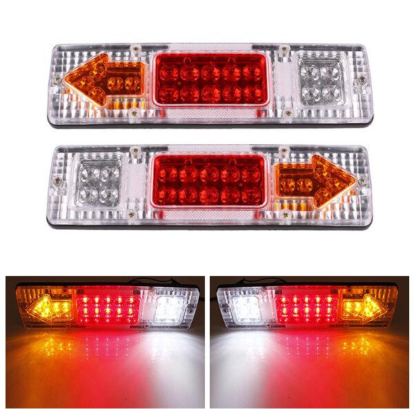 2Pcs 12V 19 LED Tear Tail Stop Light Turn Indicator Lamp For Car Truck Trailer