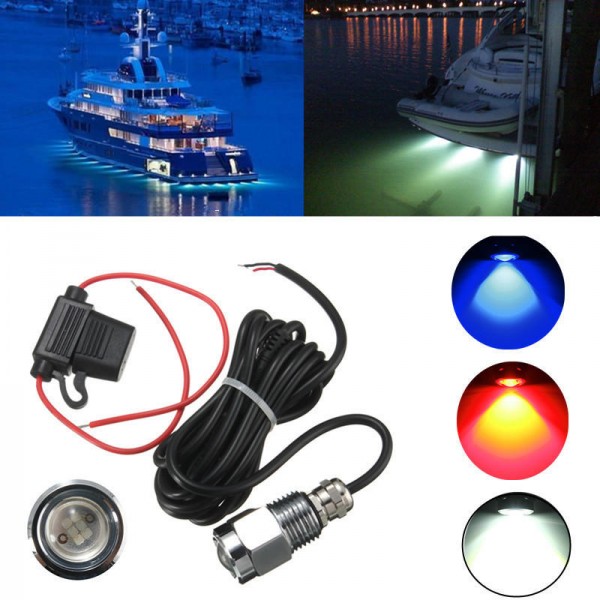 9W IP68 Waterproof Rate 6 LED Car Boat Drain Plug Light Bulb