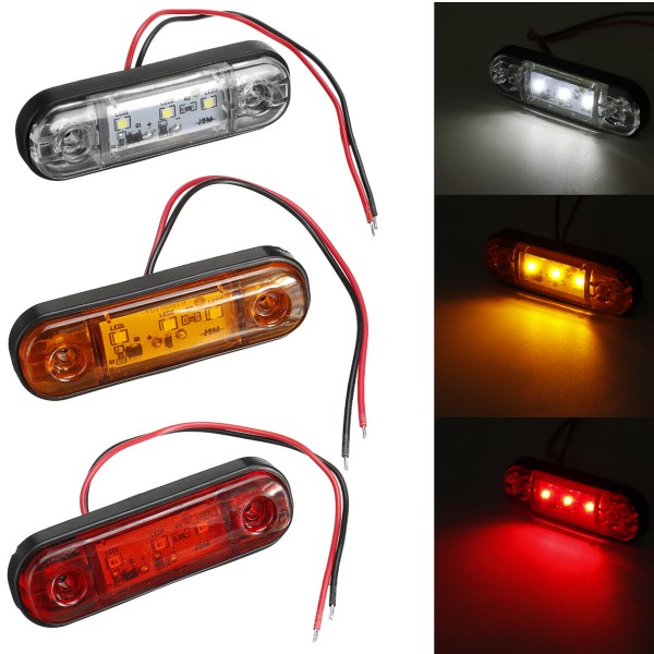 LED Side Marker Indicator Light Waterproof For 12V 24V Trailer Truck Bus Lorry Van