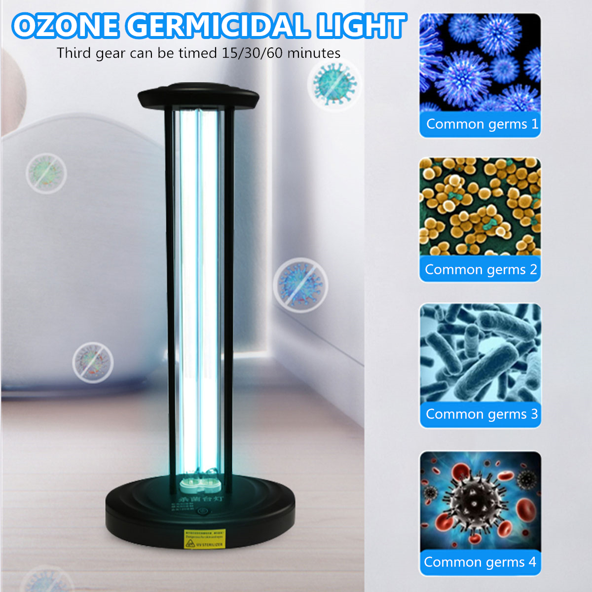 38W Ozone Sterilization Light Ultraviolet UV Germicidal Lamp 220V for ...