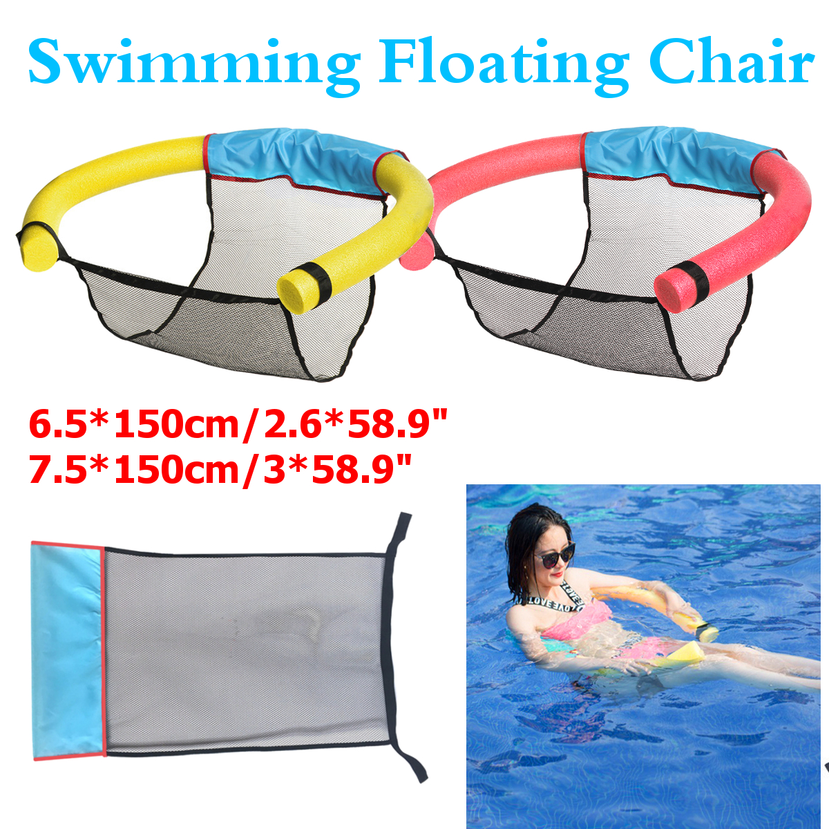 Swimming-Floating-Chair-Noodle-Net-Adult-Kids-Pool-Water-Float-Bed-Mesh-SeatNet-1819641