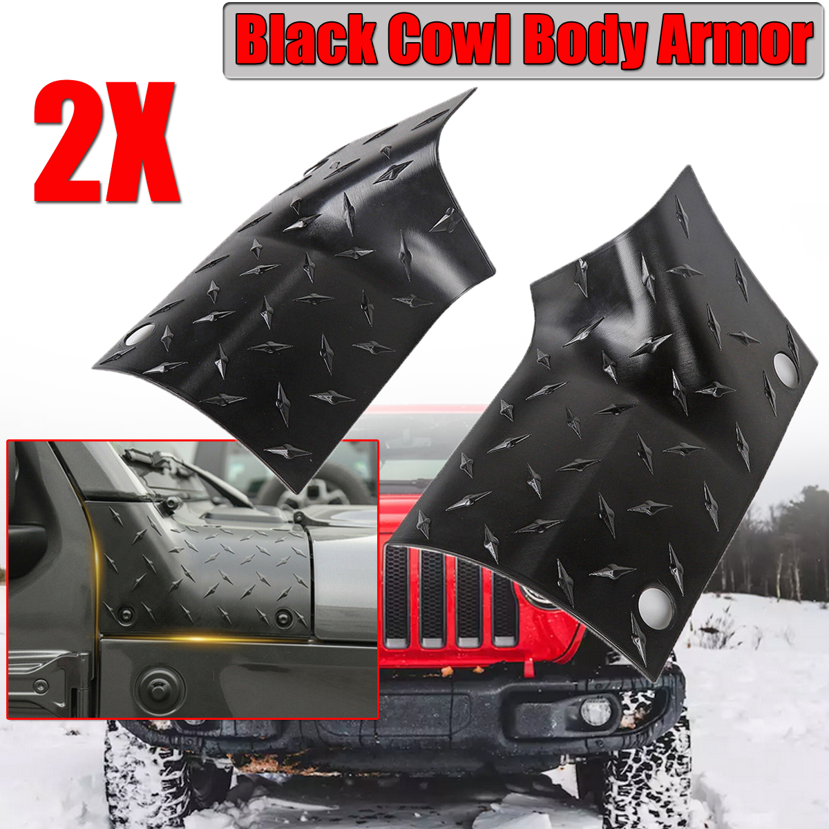 Pcs Abs Black Body Armour Car Side Cowl Cover For Jeep