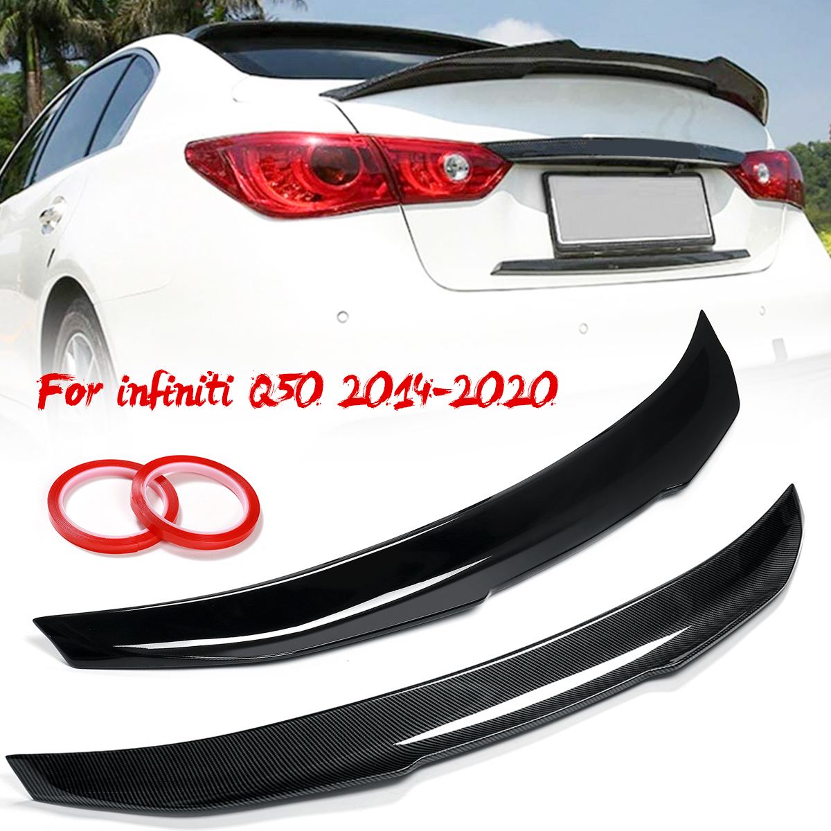 For Infiniti Q Carbon Fiber Jdm Psm Style High Kick Duckbill