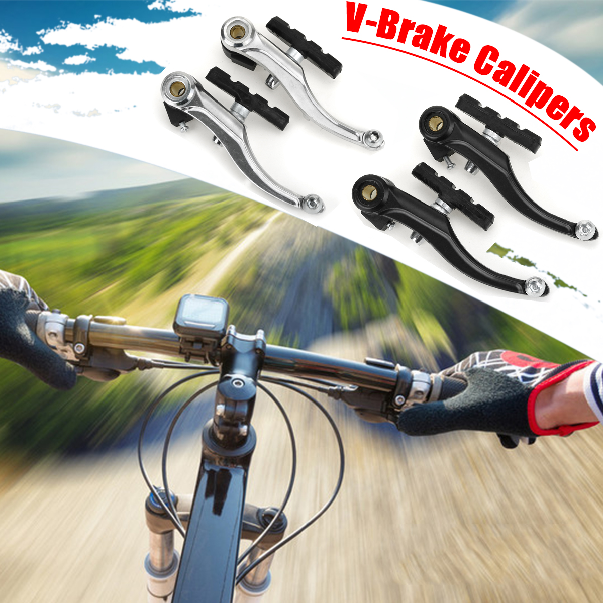 Complete-Bicycle-V-Brake-Calipers-Cables-Levers-Set-Fittings-MTB-ATB-Hybrid-Bike-1735886