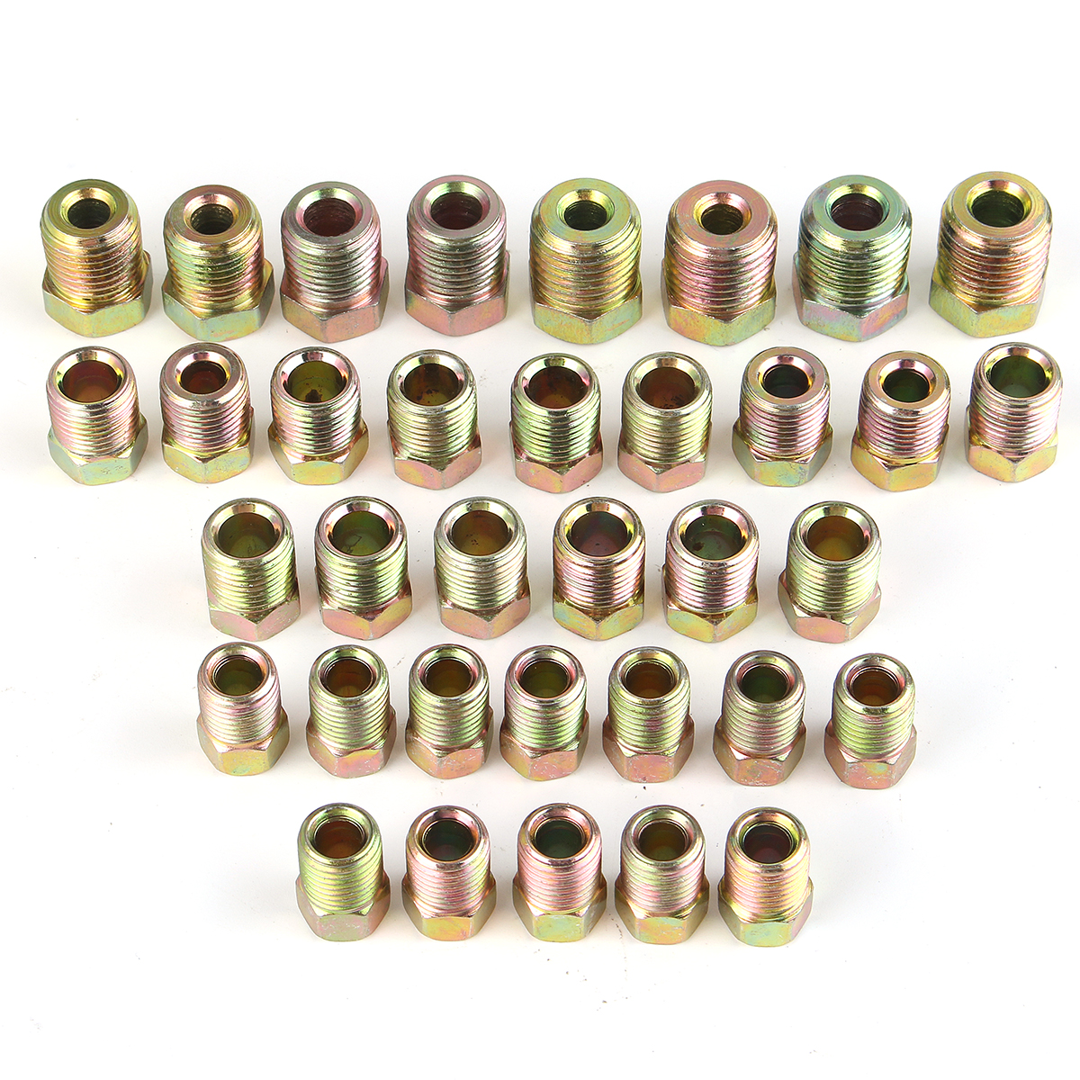 35PCS-Brake-Line-Tube-Fitting-Kit-Nuts-For-Inverted-Flares-316-and-14-Zinc-1701186