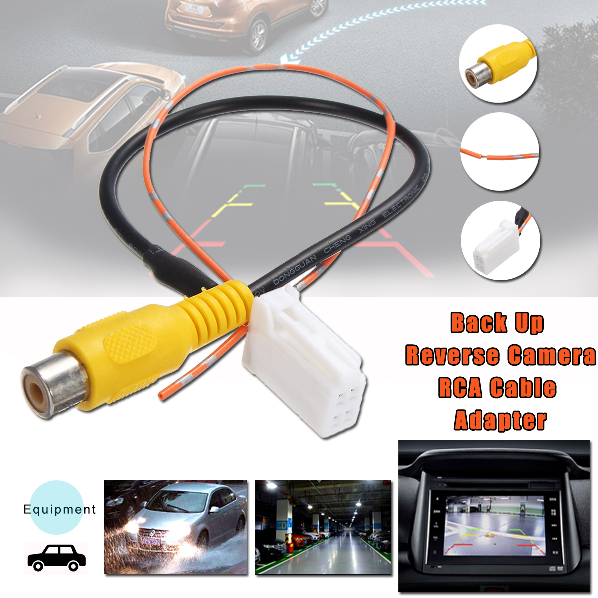 4 Pin Male Connector Radio Back Up Reverse Camera Rca Input Plug Cable Adapter For Toyota 3757